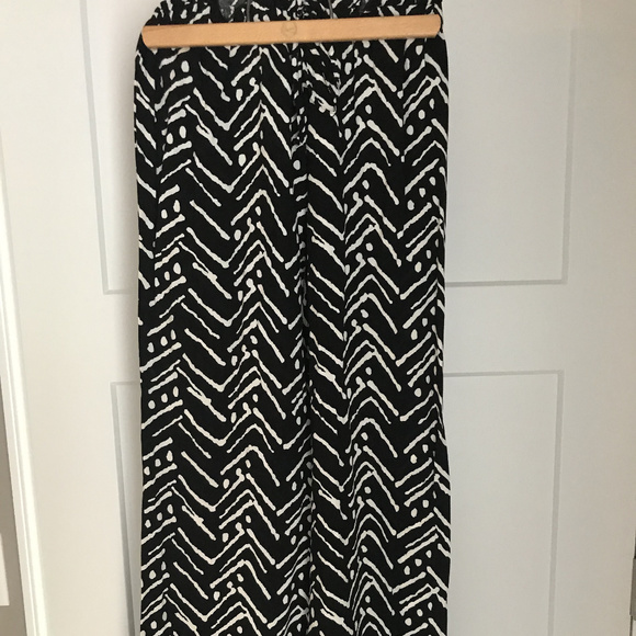Double Click Black and White Palazzo Pants - Picture 1 of 5